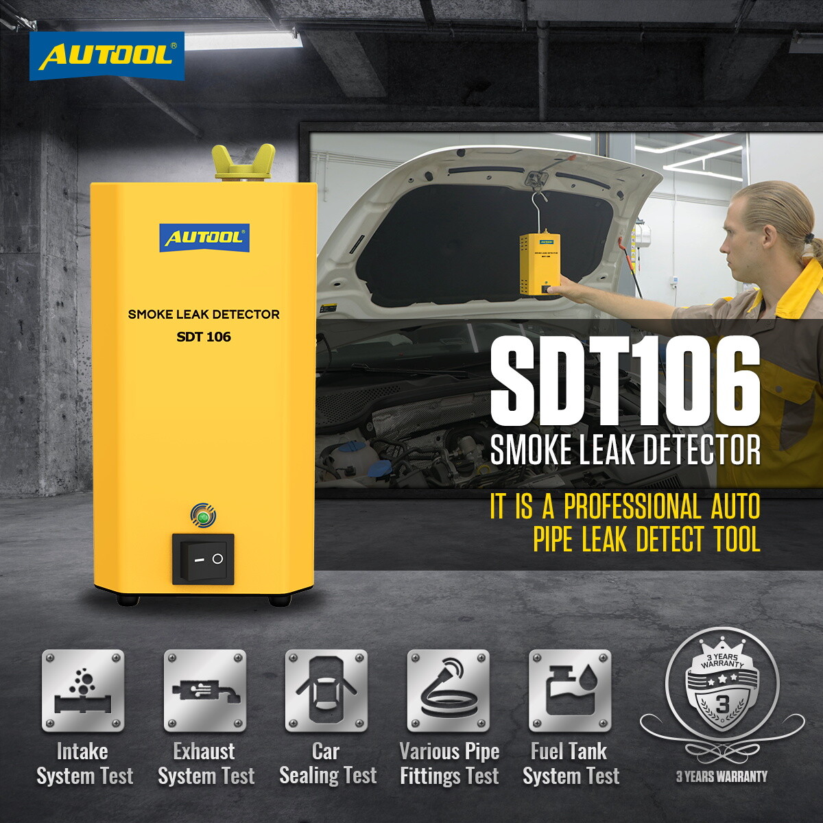 Automotive Car EVAP Smoke Machine Pipe Vacuum Leak Detector Diagnostic Tester US