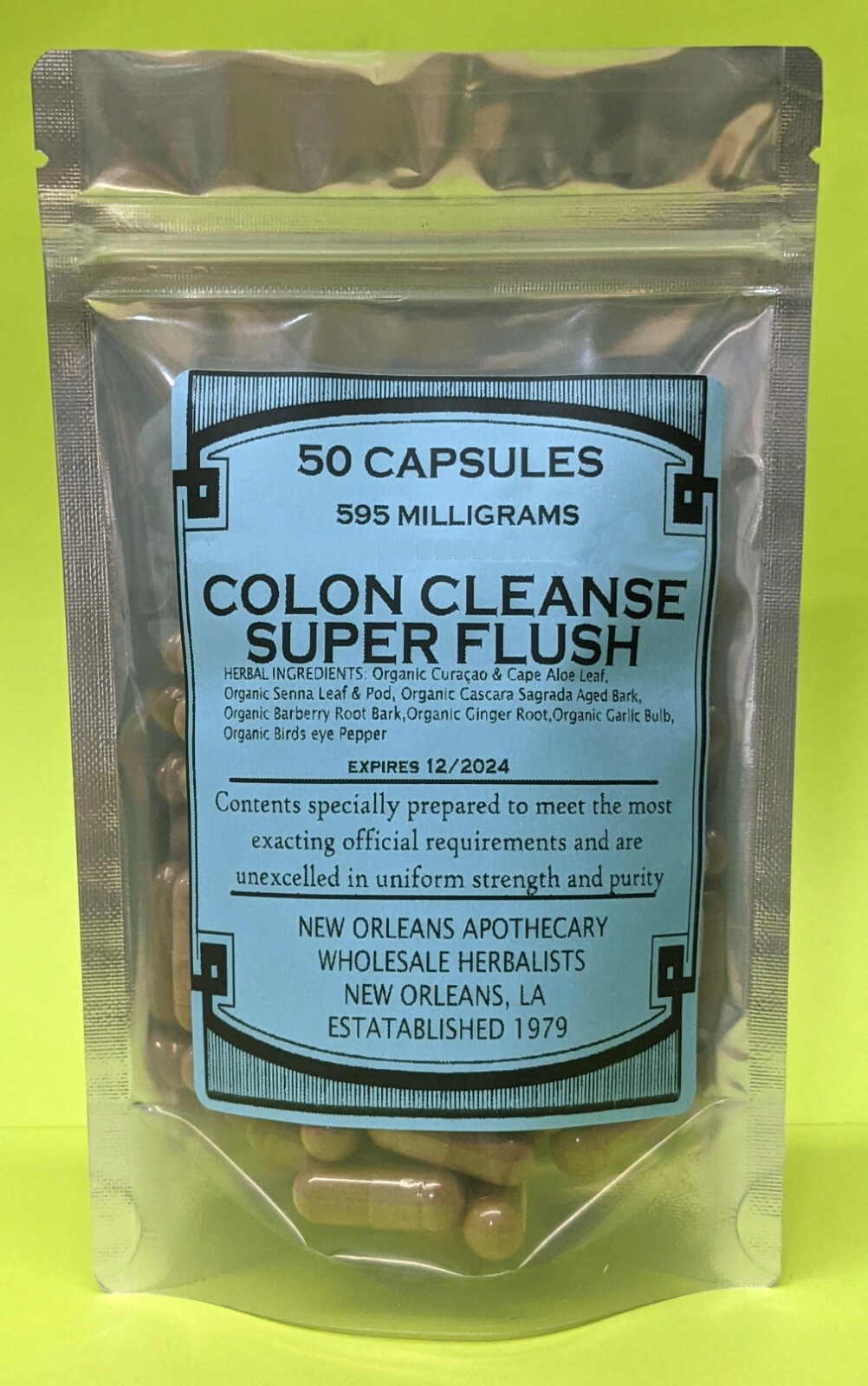 Colon Cleanse Super Flush All Organic Herbs Flush Pounds Lose Weight Detox Sebi