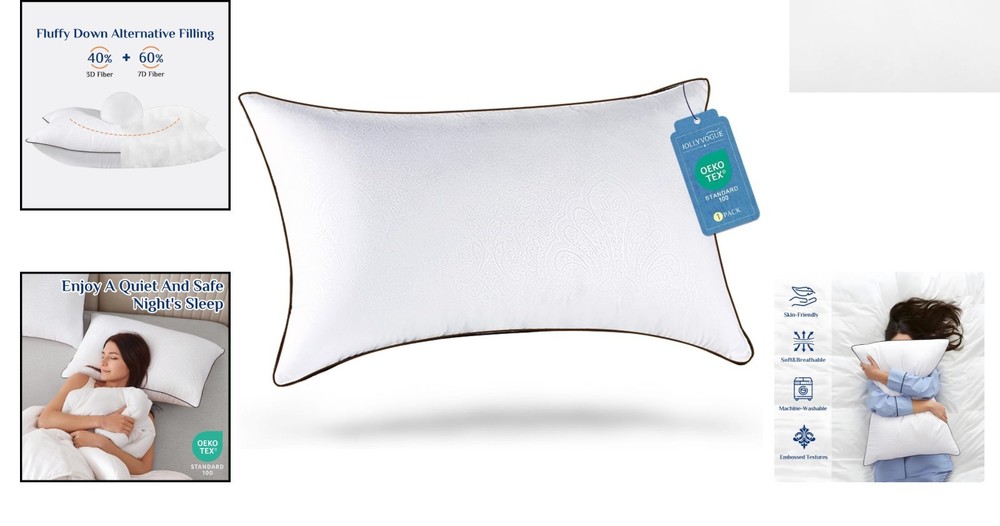 Plush Down Alternative Pillows - Machine Washable & Vacuum-Sealed for Freshness