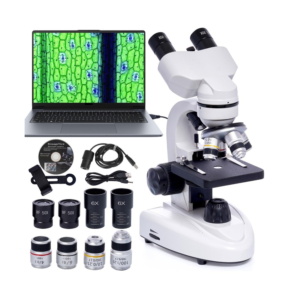 SELFIE CAT Laboratory Microscope for School, Binocular Compound Microscope 20...