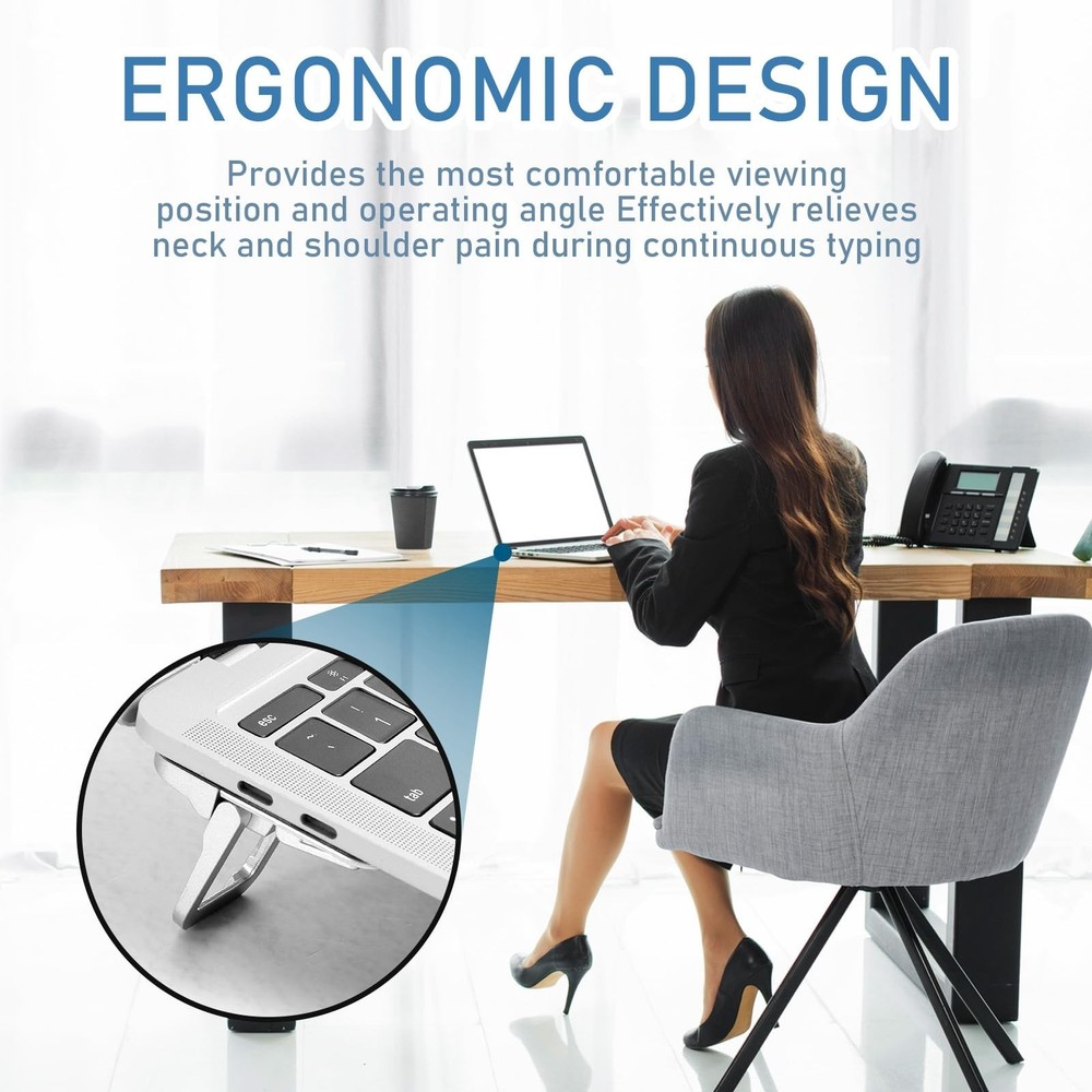 Bewudy 2 Pcs Portable Keyboard Riser With Dual Tilt Angle Adjustment, Foldabl...