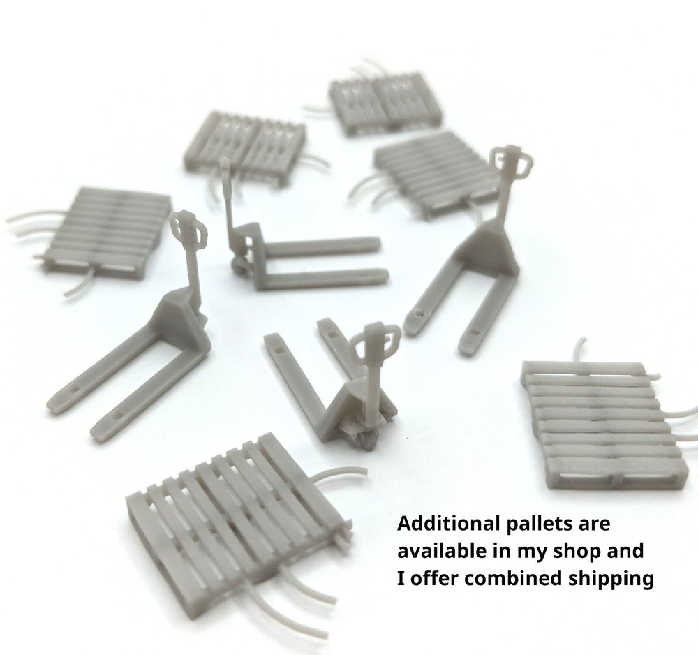 HO Scale Pallet Jacks And Pallets