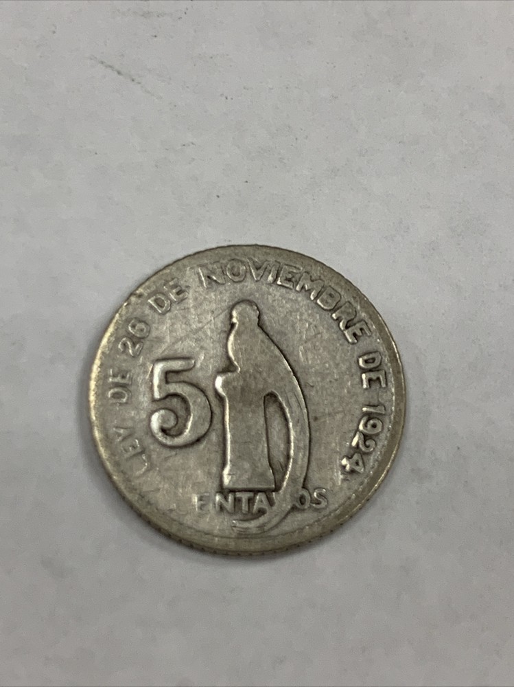 1945 Guatemala 5 Centavos - Silver