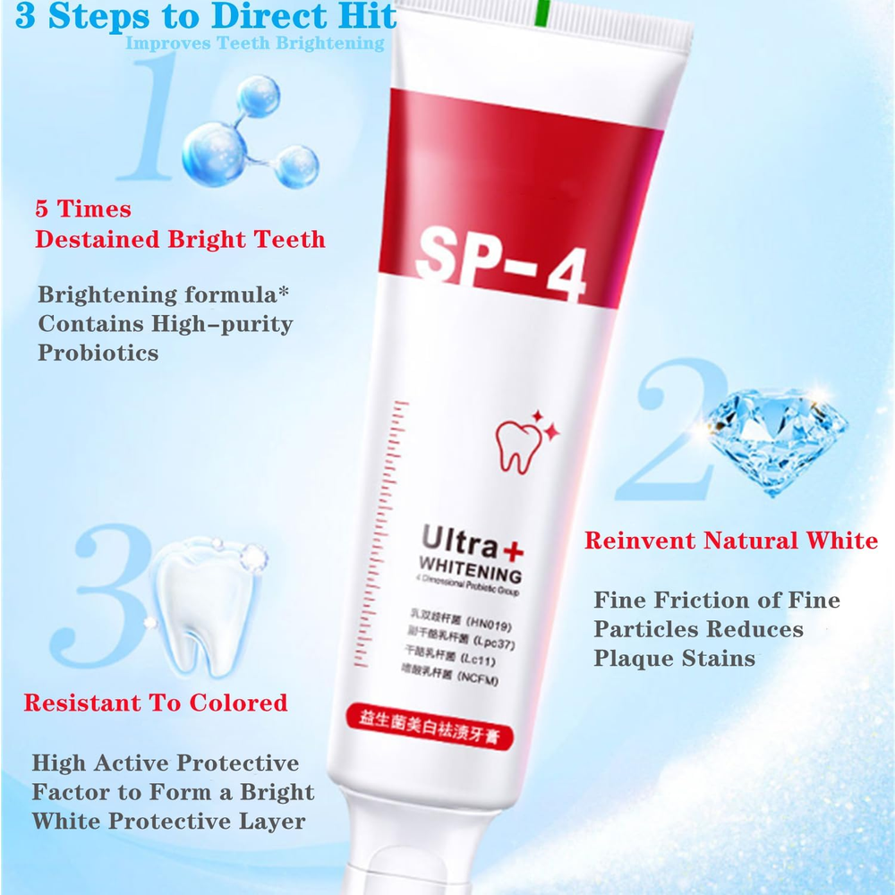 2PC Yayashi Sp-4 Probiotic Toothpaste Whitening, Sp-4 Super Probiotic-4 Tooth...