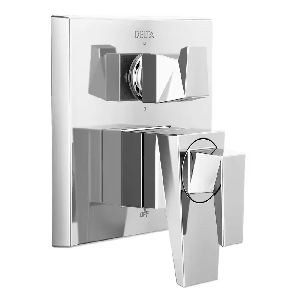 Trillian 2-Handle Wall-Mount 6-Function Diverter Valve Trim Kit in Lumicoat Chro