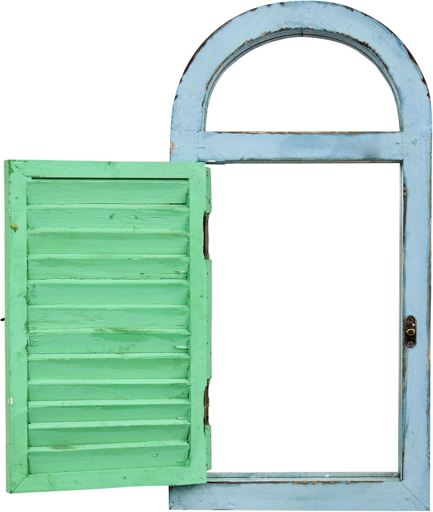 Vintage Window Shutter & Mirror Wall Décor, 18.75'' X 3.5'' X 11''