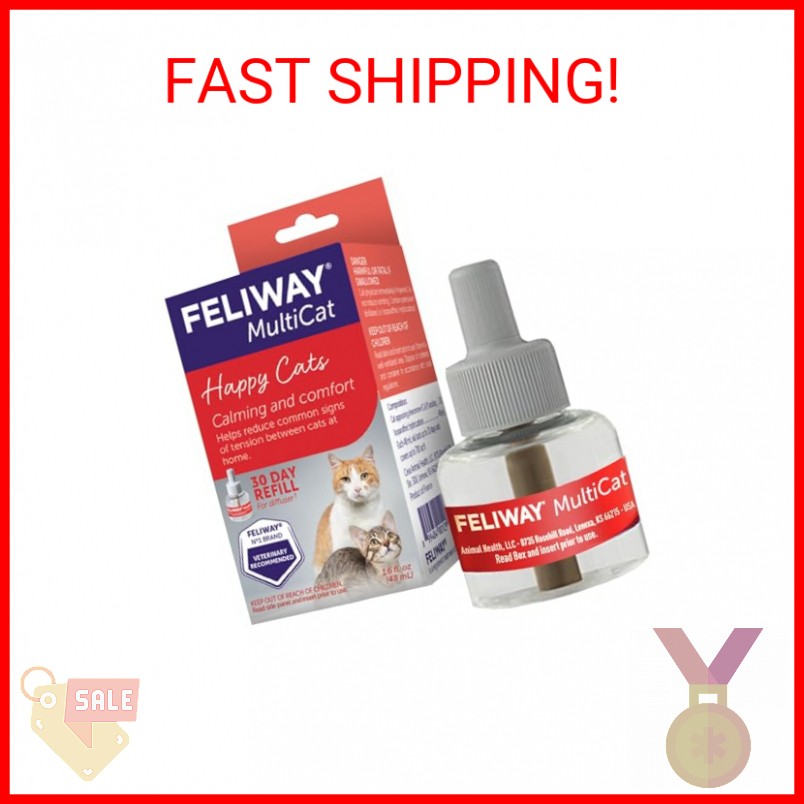 FELIWAY® MultiCat 30 Day Cat Calming Refill for Pheromone Diffuser, 48ml - 1x 30