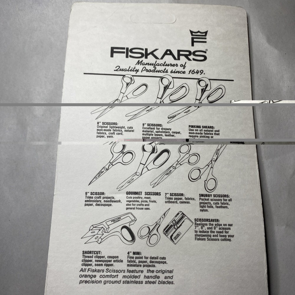 Fiskars Scissors Model 9445 Right Hand Pinker Pinking Shears NOS