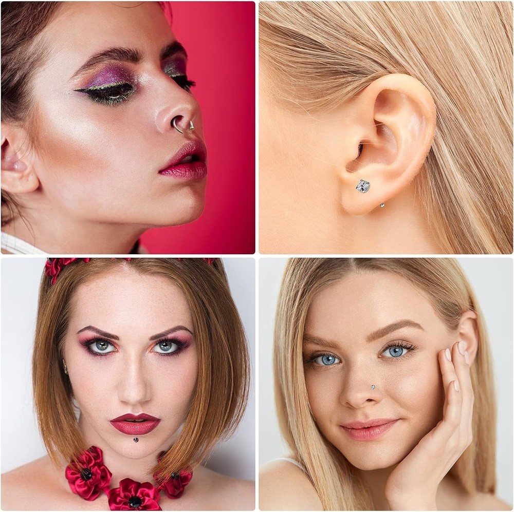 36 Nose Ear Piercing Tool Kit Includes 4 Disposable Nose Piercing Machine wit...