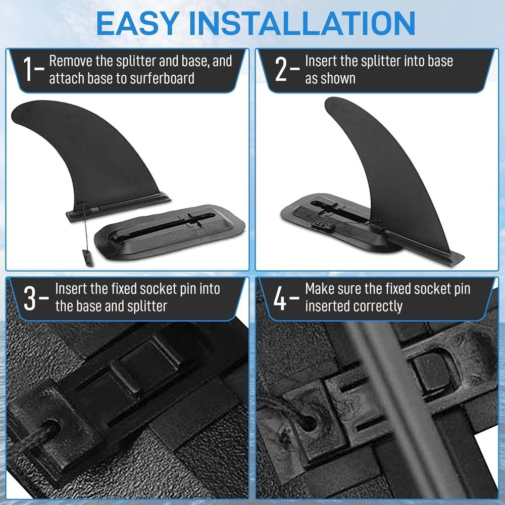9” Inflatable Paddle Board Fin - Quick Installation, Maximum Stability