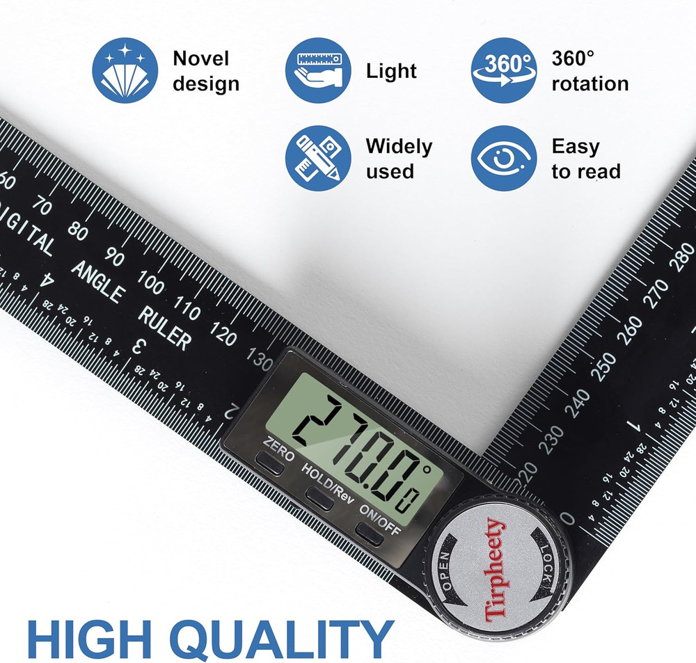 Third Generation Protractor Angle Finder Digital Angle Ruler with 7Inch 200Mm