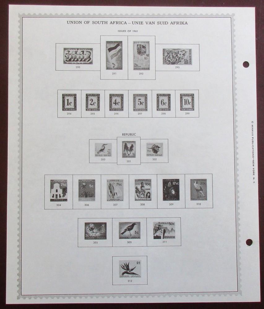 South Africa: Clean Set of Unused Minkus Supreme Global Pages to 1969