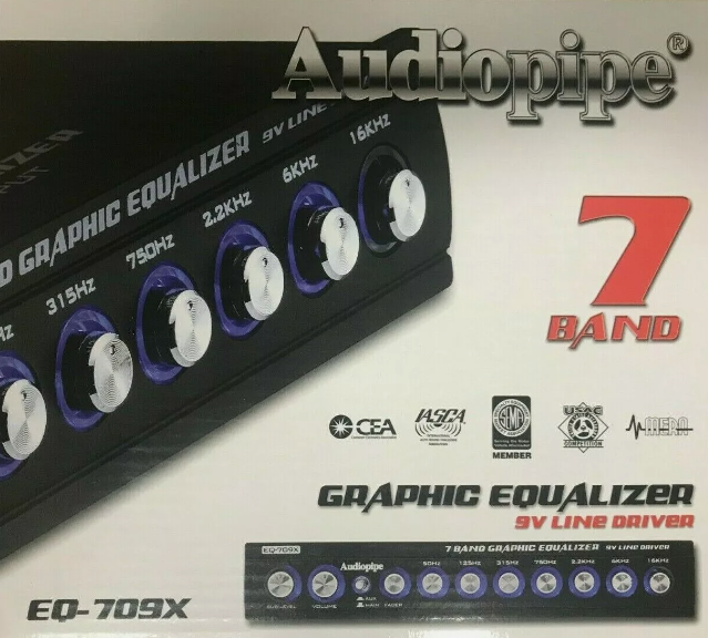 Audiopipe EQ709X 9V Line Driver 7 Band Parametric Car Audio Equalizer