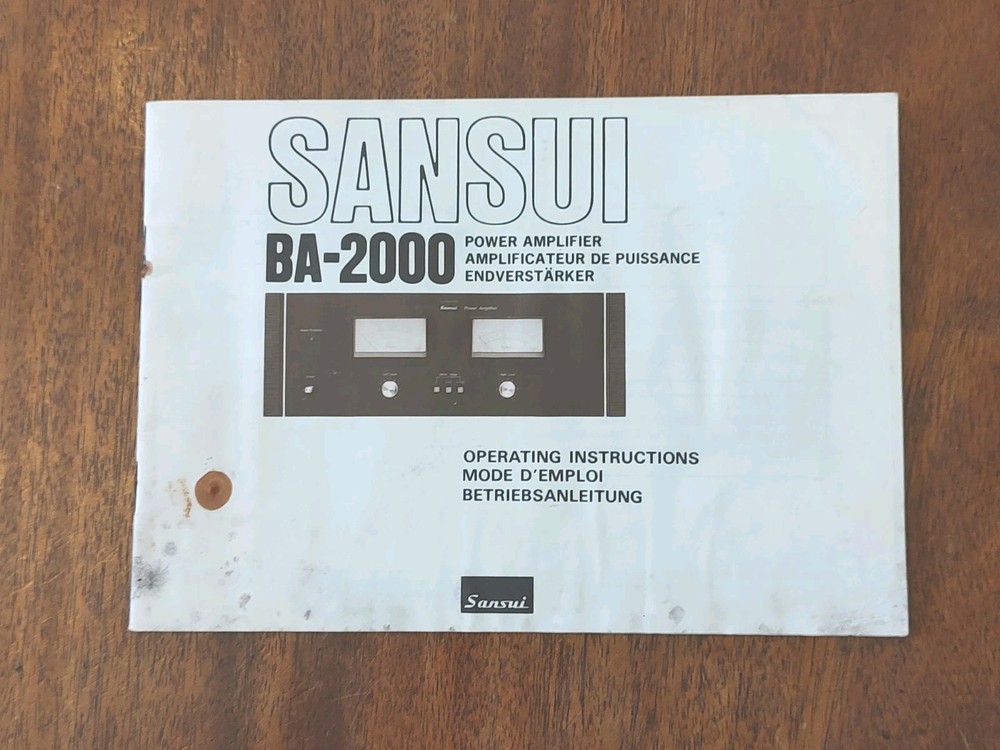 ORIGINAL SANSUI BA-2000 POWER AMPLIFIER OPERATING INSTRUCTIONS  MANUAL
