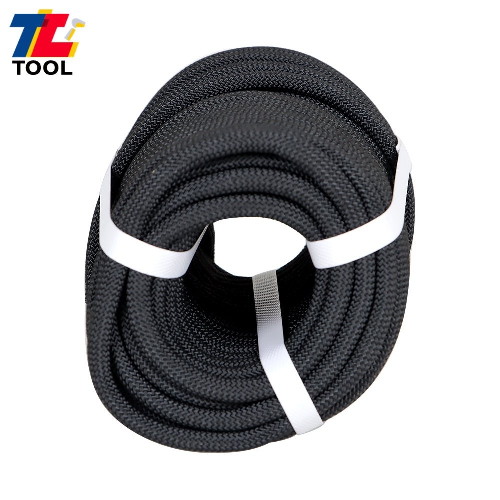3520Lbs 3/8" × 100' Pulling Braided Polyest Rope Black High Strong Rope