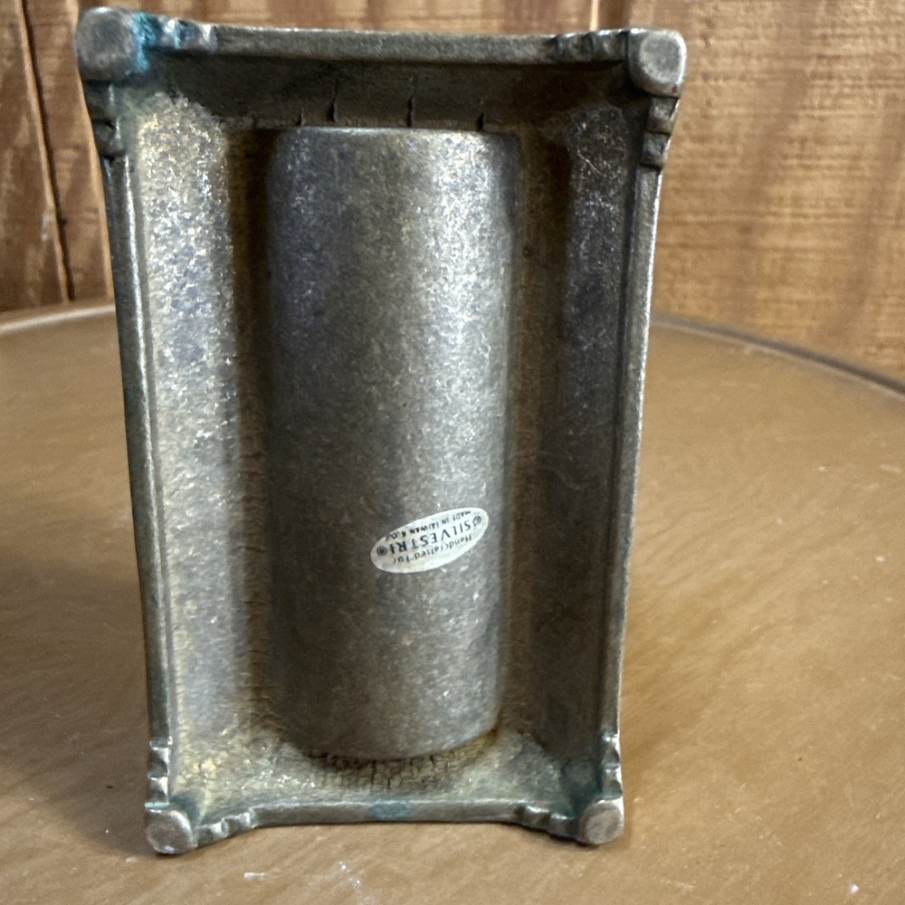 Vtg. Silvestri Solid Brass 2 Roll Stamp Holder