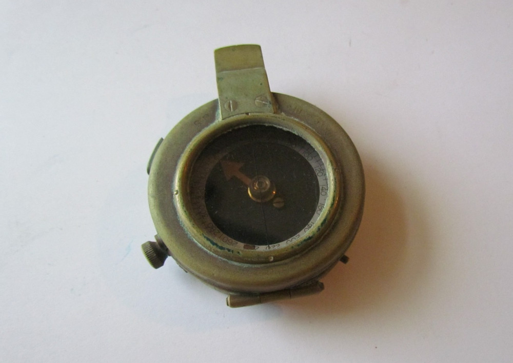 1918 US Engineer Corps WWI Compass C-E No 10996 Solid Brass Antique With Case