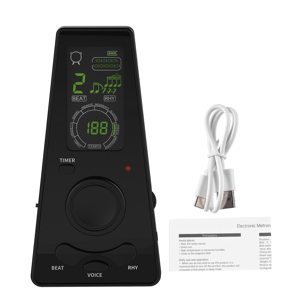 Electronic Digital Metronome W/ Timer Beat Speed Adjustable for Guitar Drum C9B0