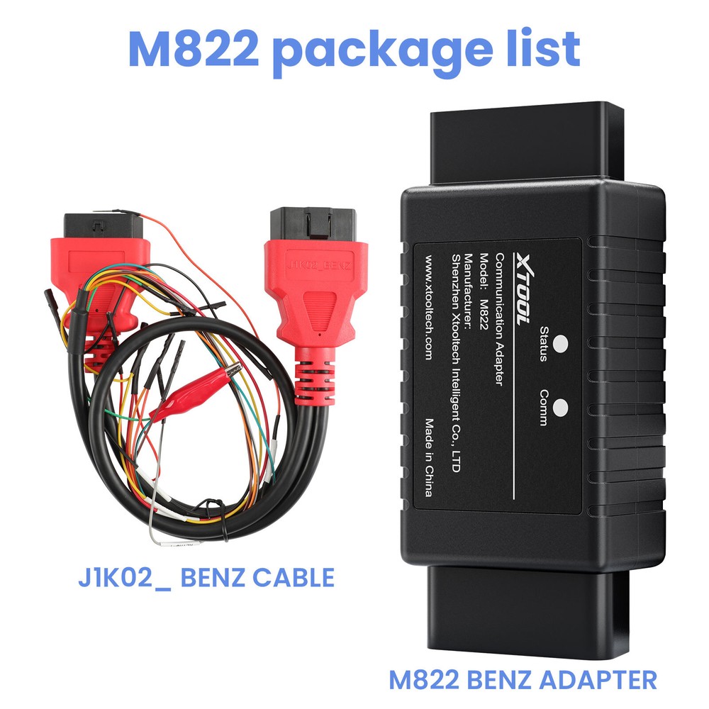 XTOOL M822 Key Programmer Adapter For Benz All Key Lost For D8S/D9S/PAD3+KC501