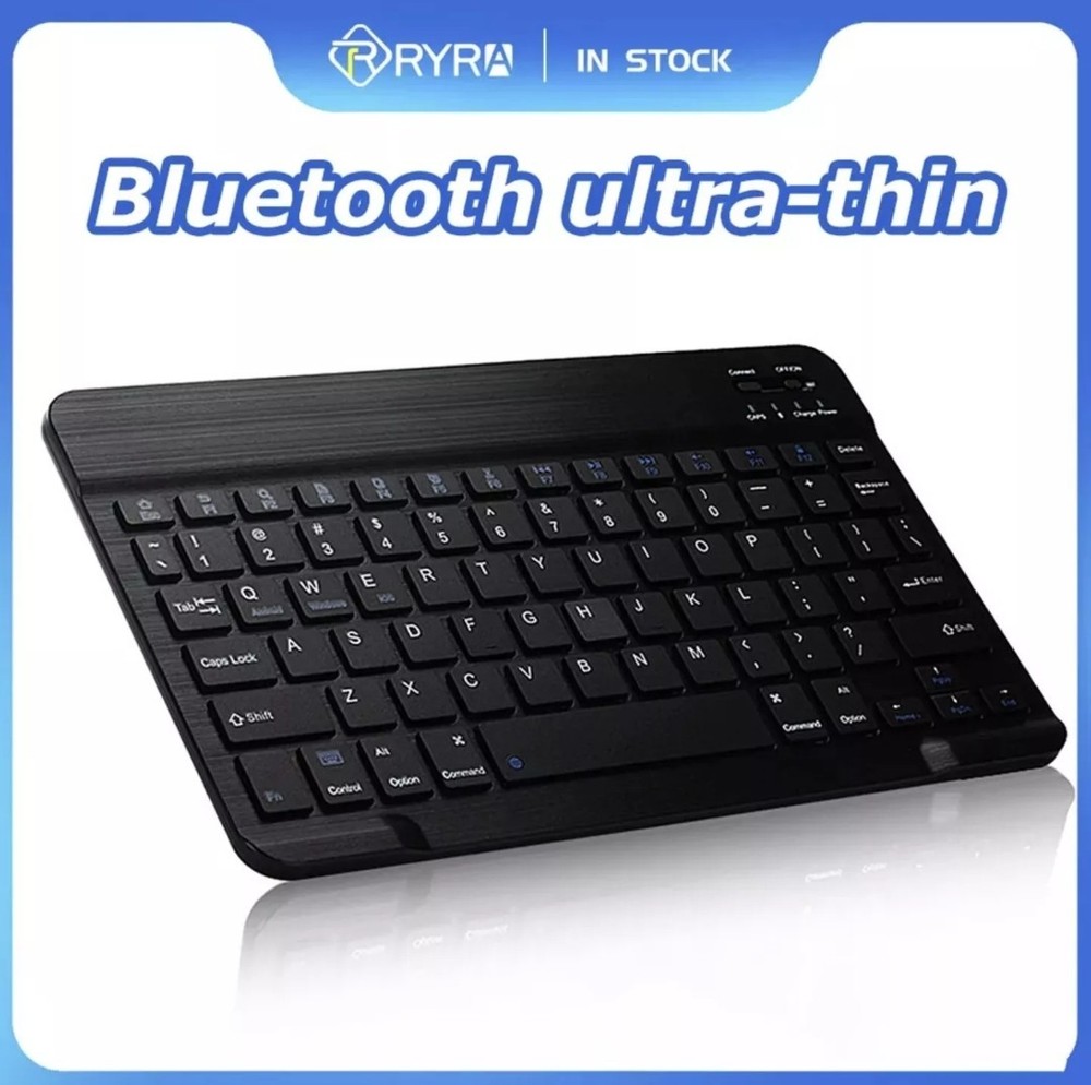 Ultra Slim Wireless Bluetooth Keyboard Black 10 Inch