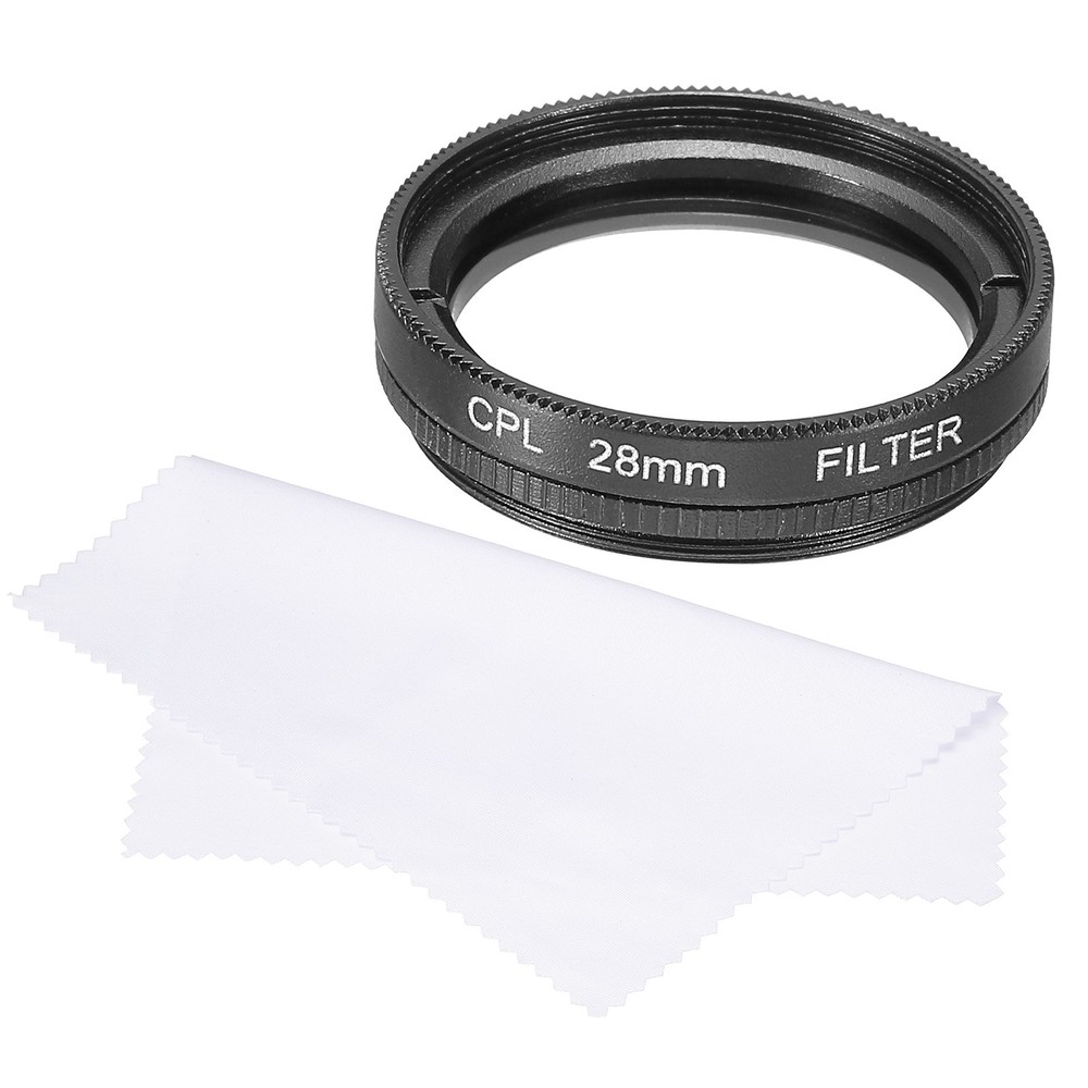 28mm Circular Polarizer Filter, Polarizing Filter with Cleaning Cloth