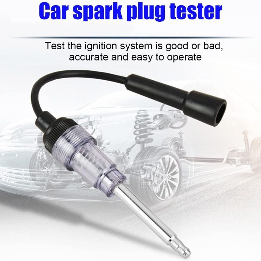 2PCS Inline Spark Plug Tester, Straight Boot Engine Ignition Tester Light, Small