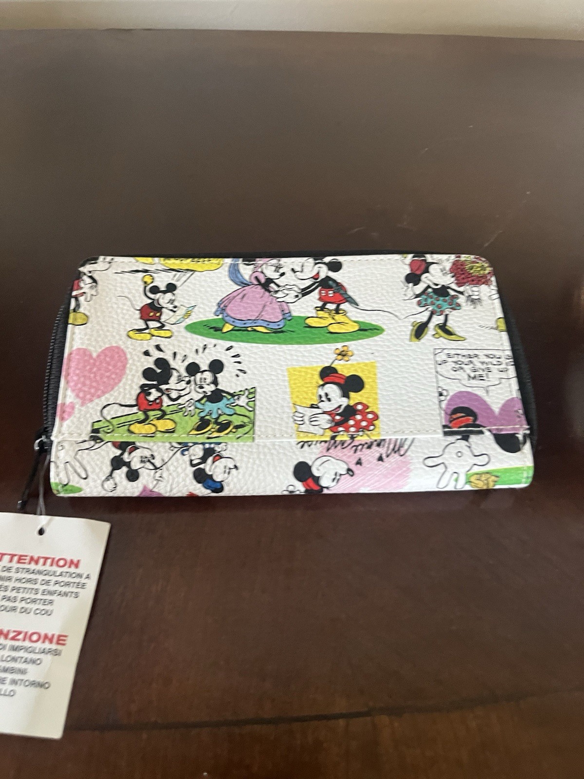 Disney Parks Retro 4 Pocket Zip Around Wallet NWT Very Nice Great Gift Item Perf