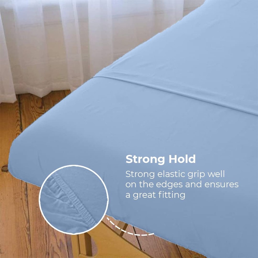 Massage Table Sheets Set - 3 Pcs 100% Cotton Flannel - Fitted Sheets, Flat Sh...