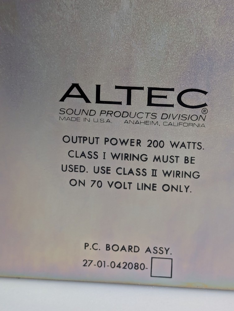 Vintage ALTEC 1590C Solid State Amplifier ,Crack sound (Read)