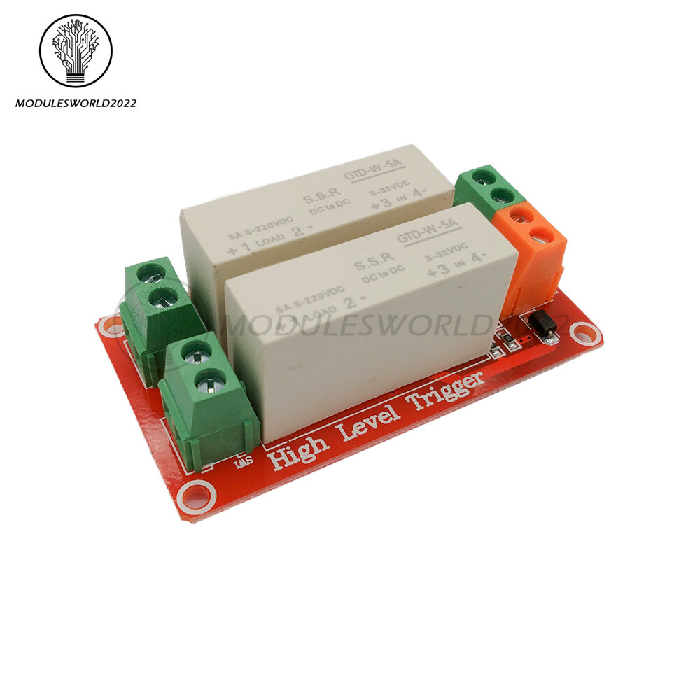 5A 2/4/8Channels High Level Trigger DC Solid-State Relay Module Single-Phase