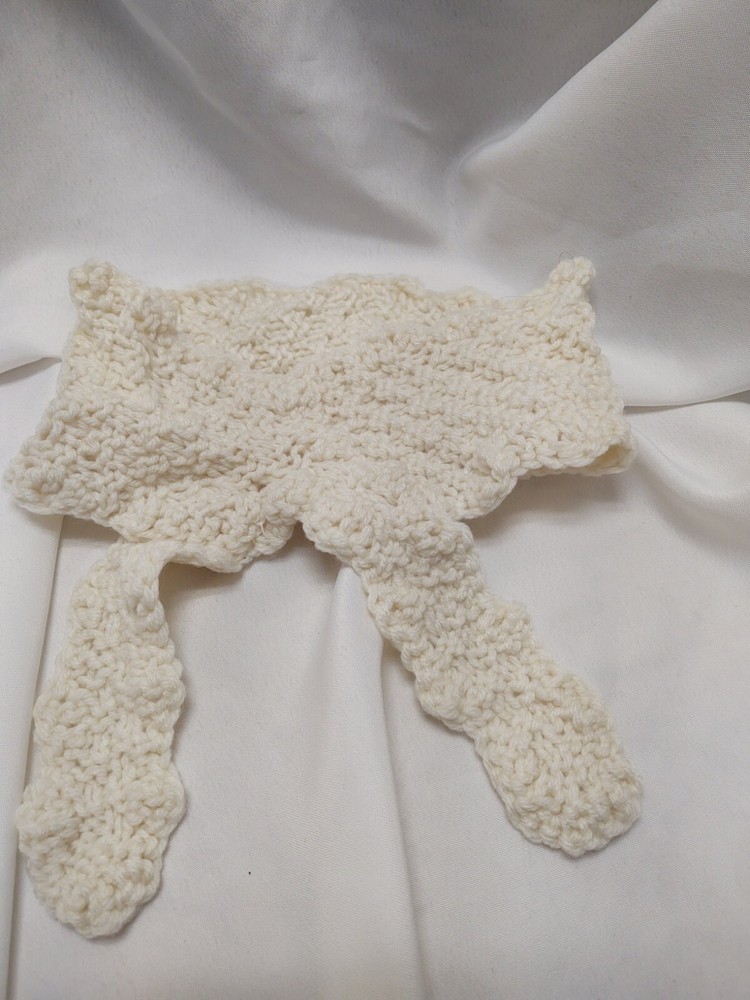 Hand Crochet Ear Warmer Headband Ivory