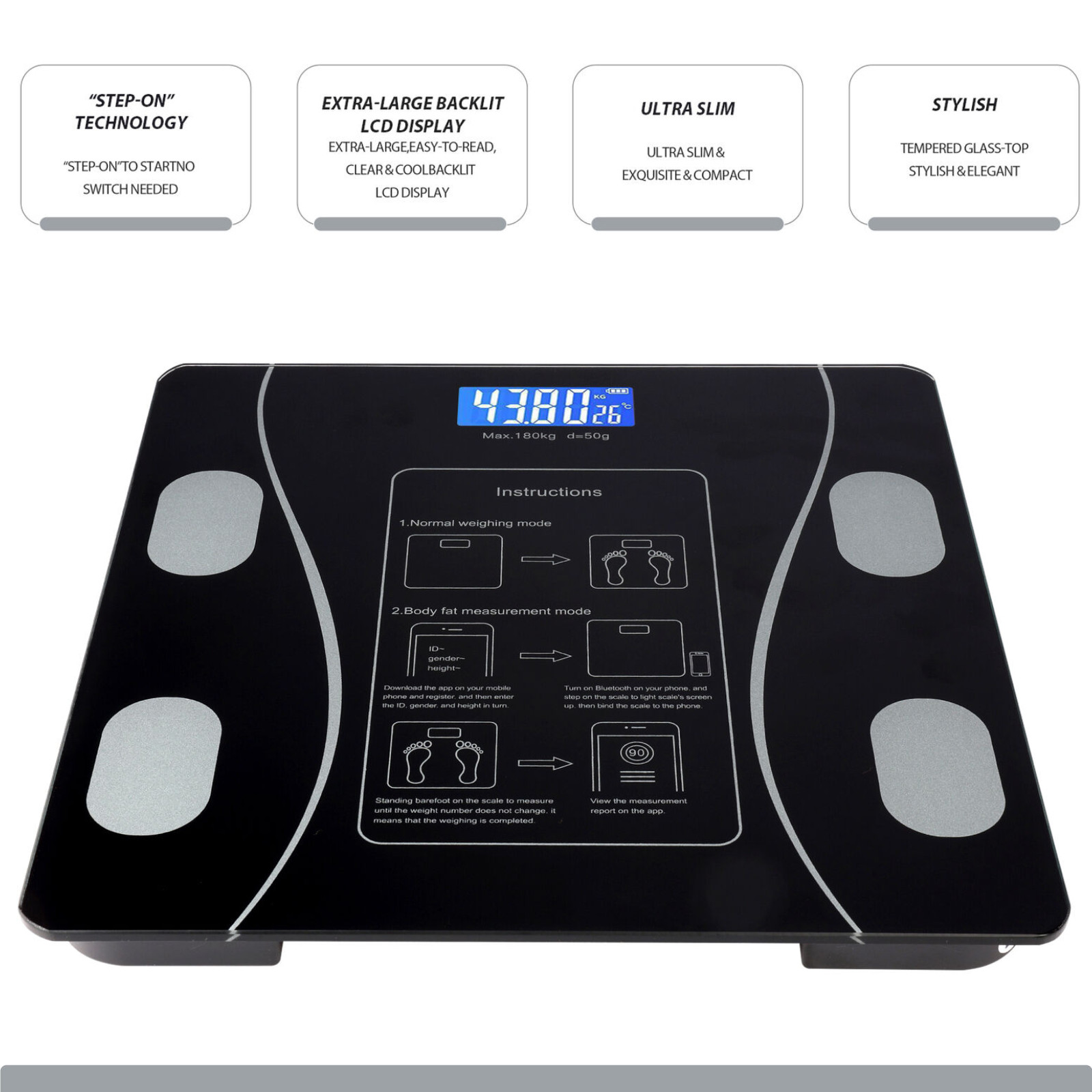 For Body Weight Smart Scale Digital Bathroom Scale BMI Bluetooth Body Fat Scale