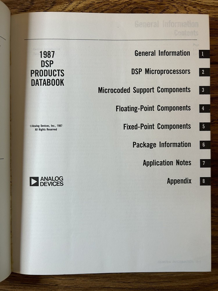 Analog Devices DSP Products Databook 1987