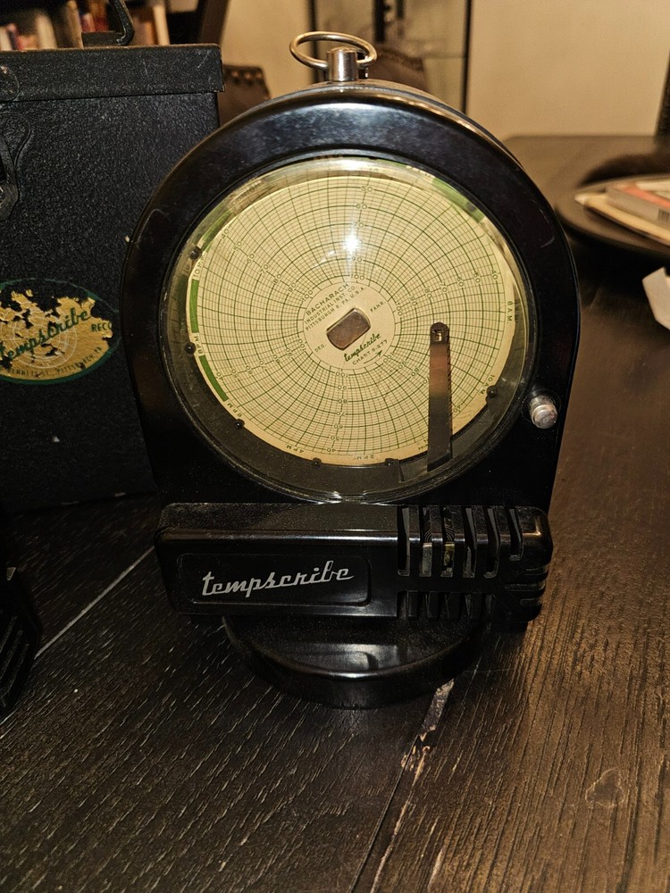 Bacharach Tempscribe Temperature Chart Recorder Case Model SSB 24 h movement B19