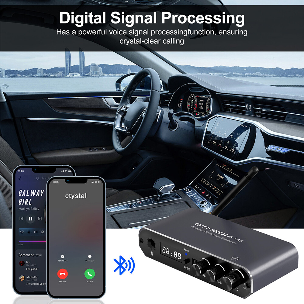 6-in-1 Bluetooth Transmitter Receiver Coaxial AUX USB L/R Stereo Audio Adapter