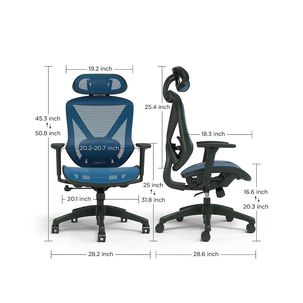STAPLES Ergonomic Task Chair, Mesh, Ergonomic, Lumbar Support, Blue