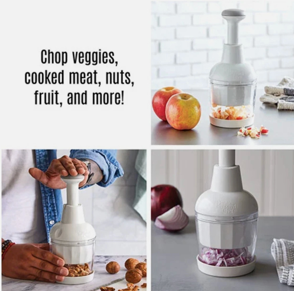 Pampered Chef Push Function Food Chopper - White - #2585 - FAST FREE SHIPPING