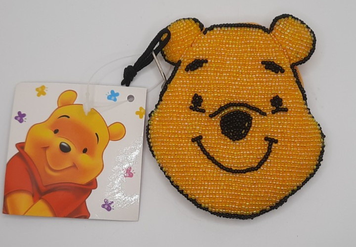 Disney Winnie The Pooh Beaded Zippered Coin/Change Purse w/Tag UNUSED