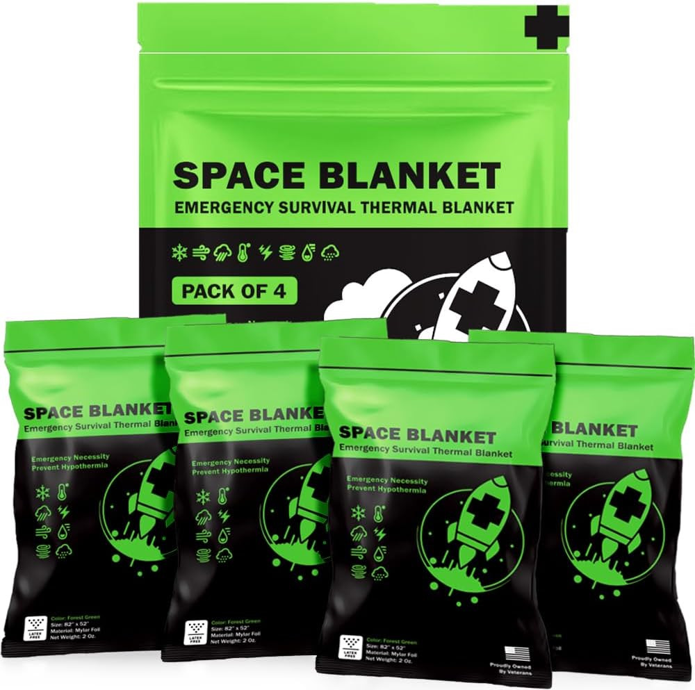 EVERLIT Survival Emergency Mylar Thermal Blankets -Space Blanket Survival Kit Ca