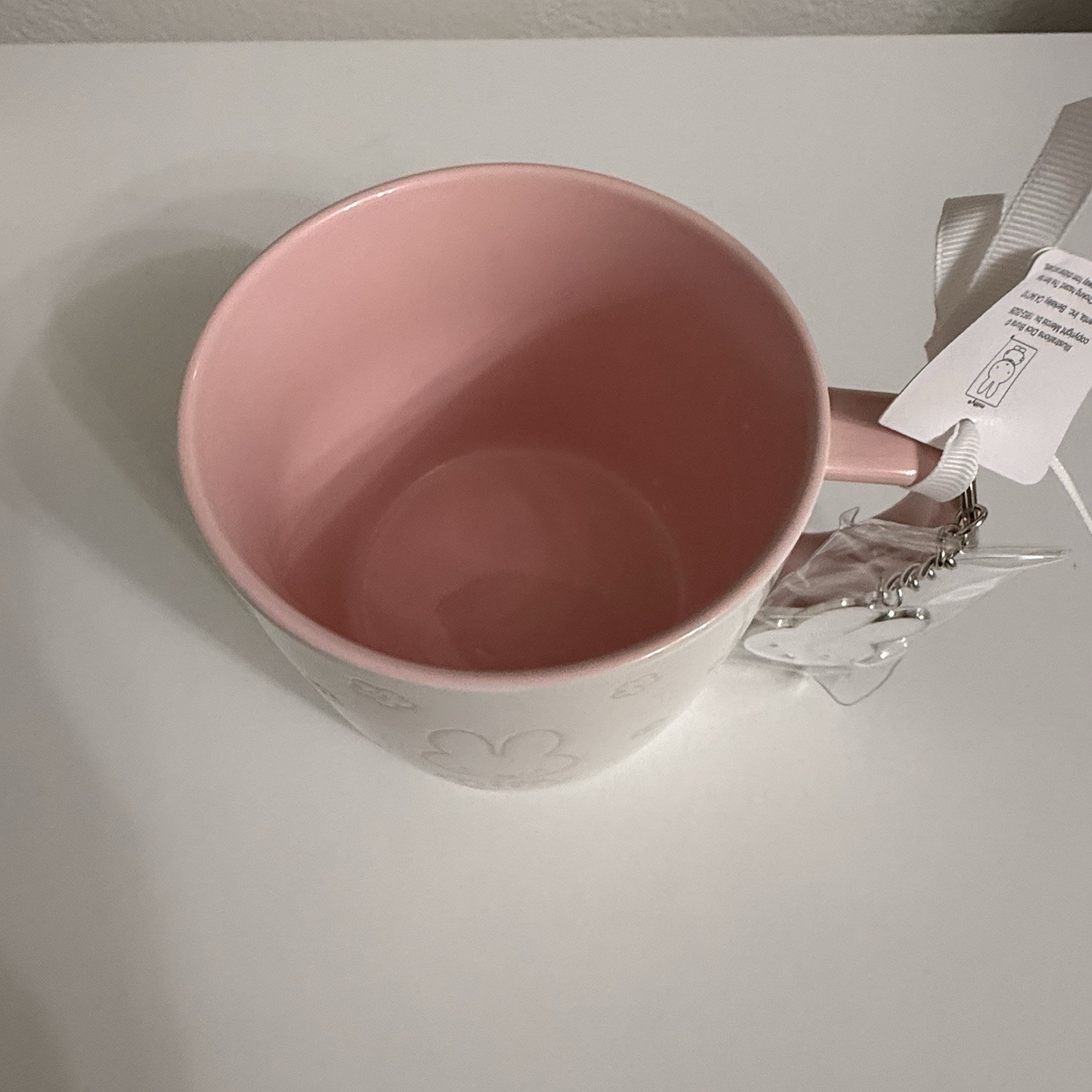 Miffy By Magenta Cherry Blossom White Pastel Pink Sakura Ceramic Mug w/ Keychain