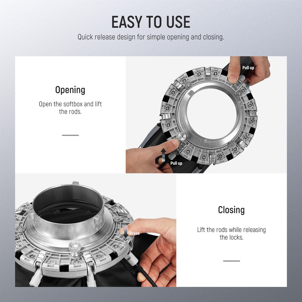 NEEWER 18"/45cm Quick Release Bowens Mount Octagonal Softbox with Honeycomb Grid