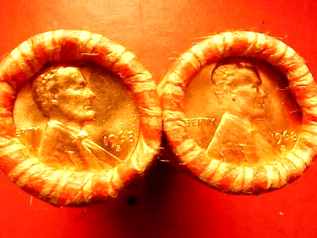 "2" 1968-S OBW LINCOLN MEMORIAL PENNY ROLLS GEM RED CENTS UNCIRCULATED++