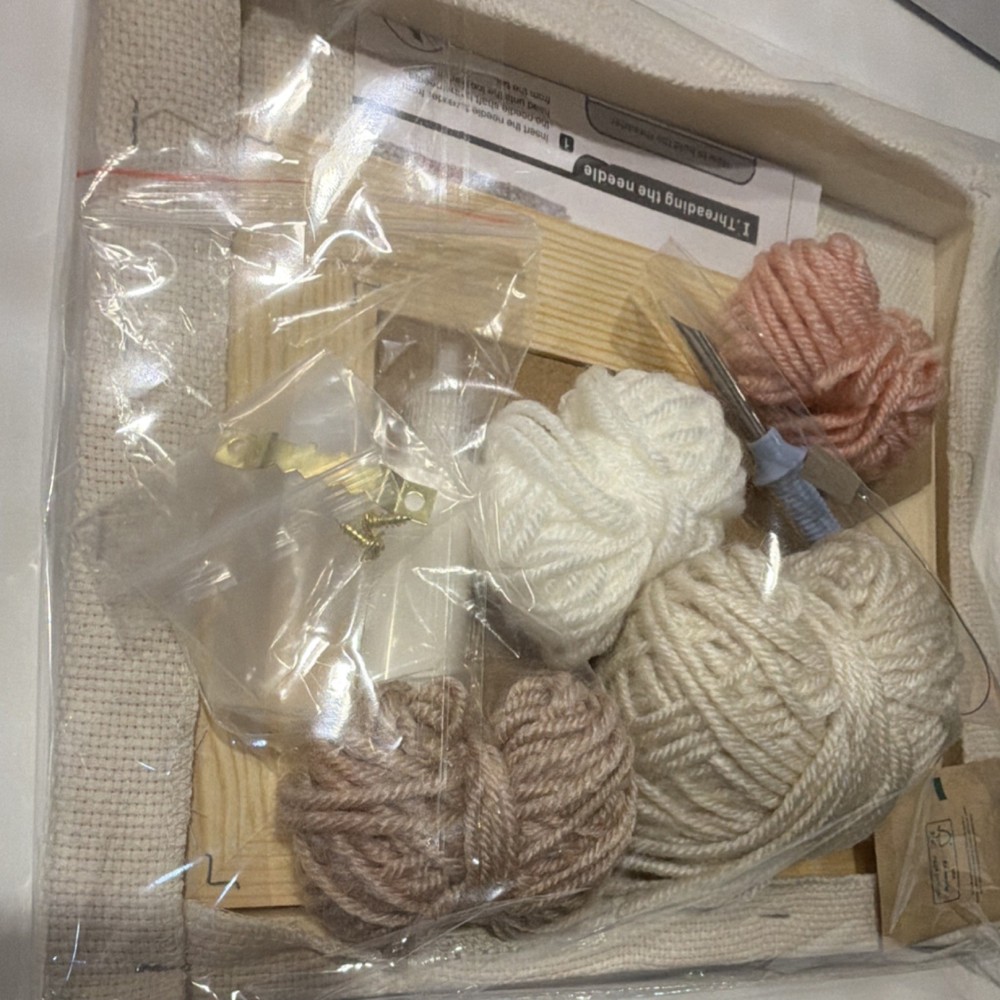 Punch Needle Kit with Needle, Thread, Canvas, Fabric, Frame - Hobbies & Crafts