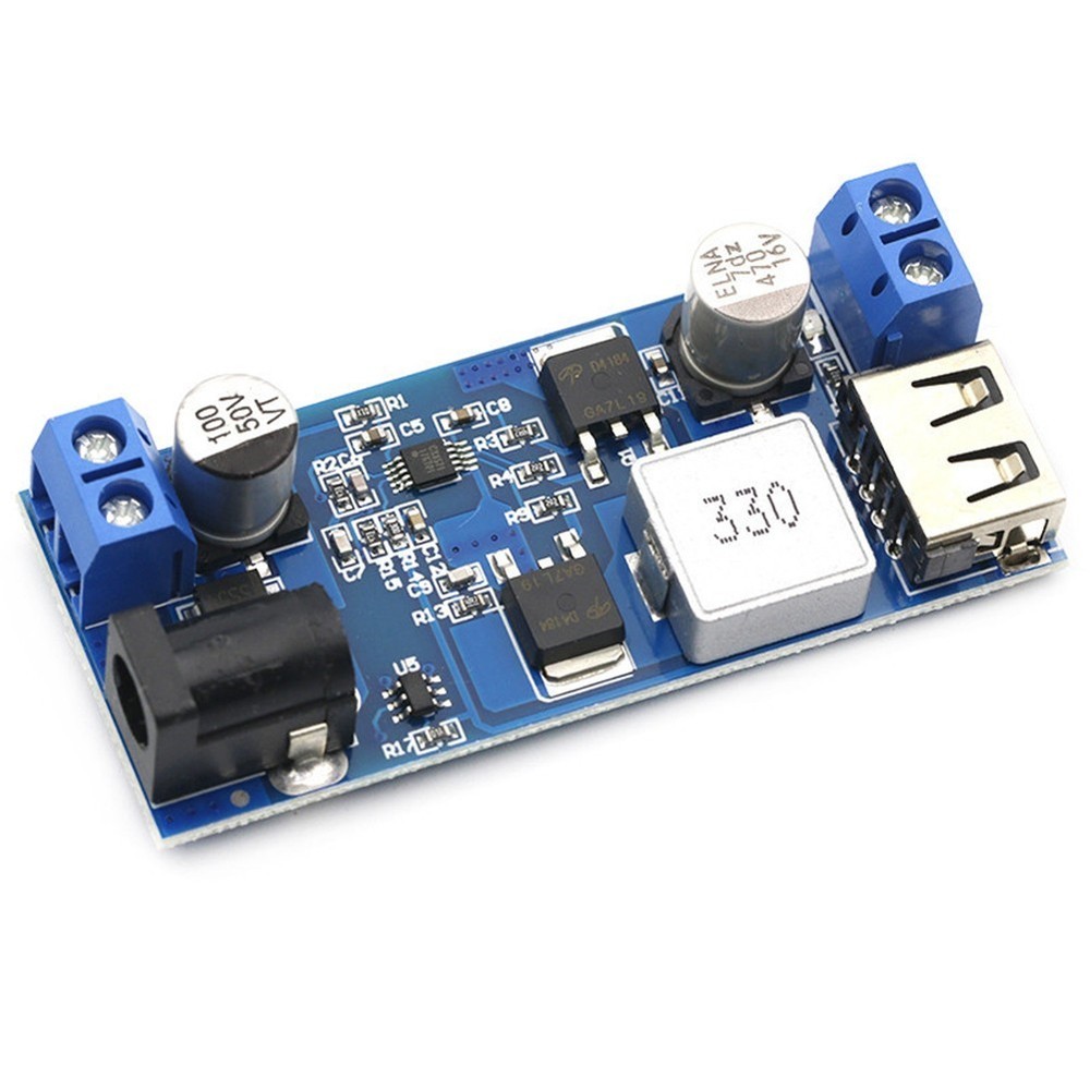Compact and Reliable 24V 12V to 5V 5A Step Down Power Supply USB Module