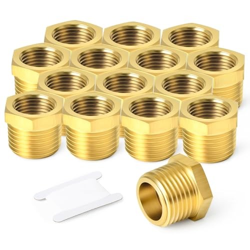PCS Brass Reducer Hex Bushing Threaded Pipe Fitting 1/4" MNPT x 1/8" FNPT 10