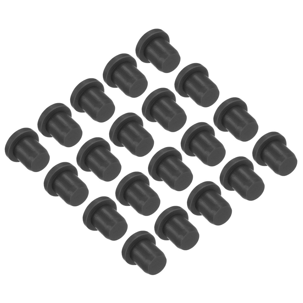 20 Pack High Temp Silicone Plug T Shaped Solid Silicon Stopper Black 10x8x7.5mm