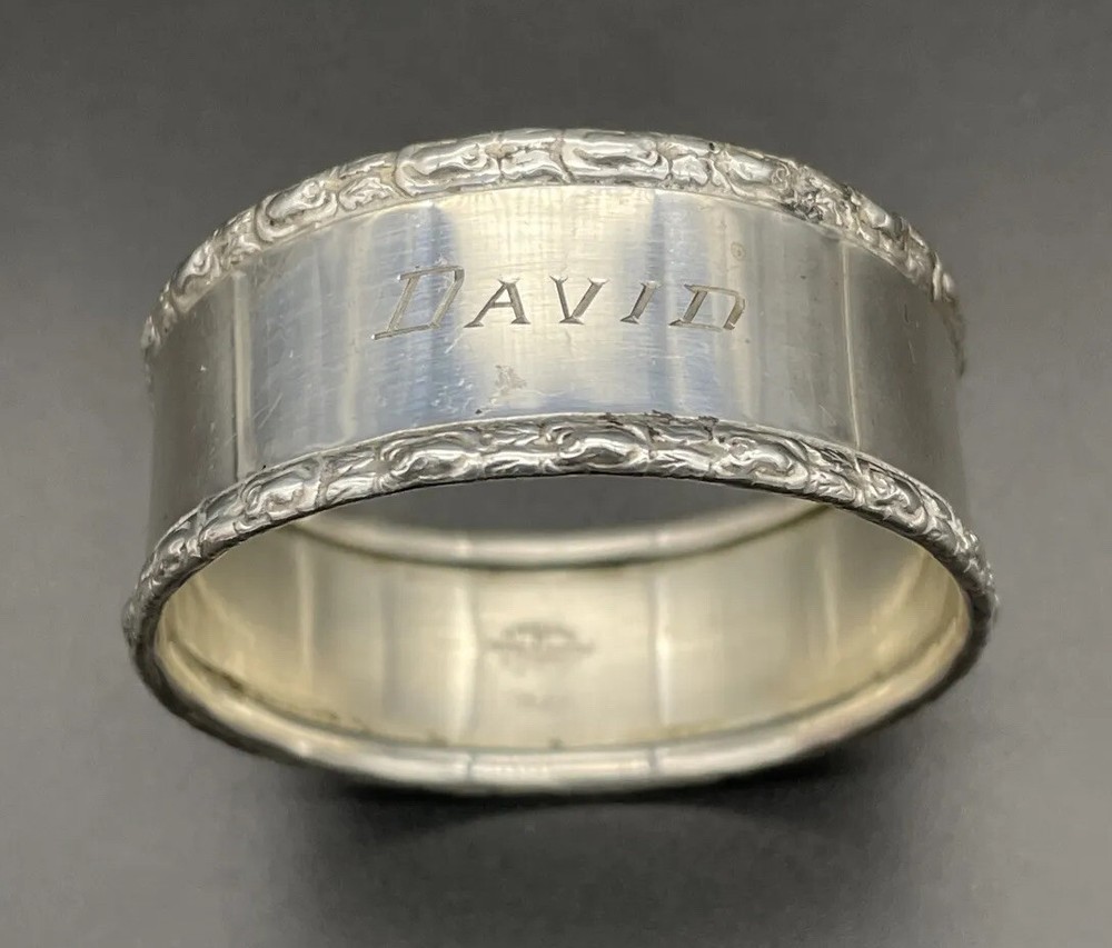 Frank Whiting Sterling Silver Napkin Ring Name Engraved “DAVID”