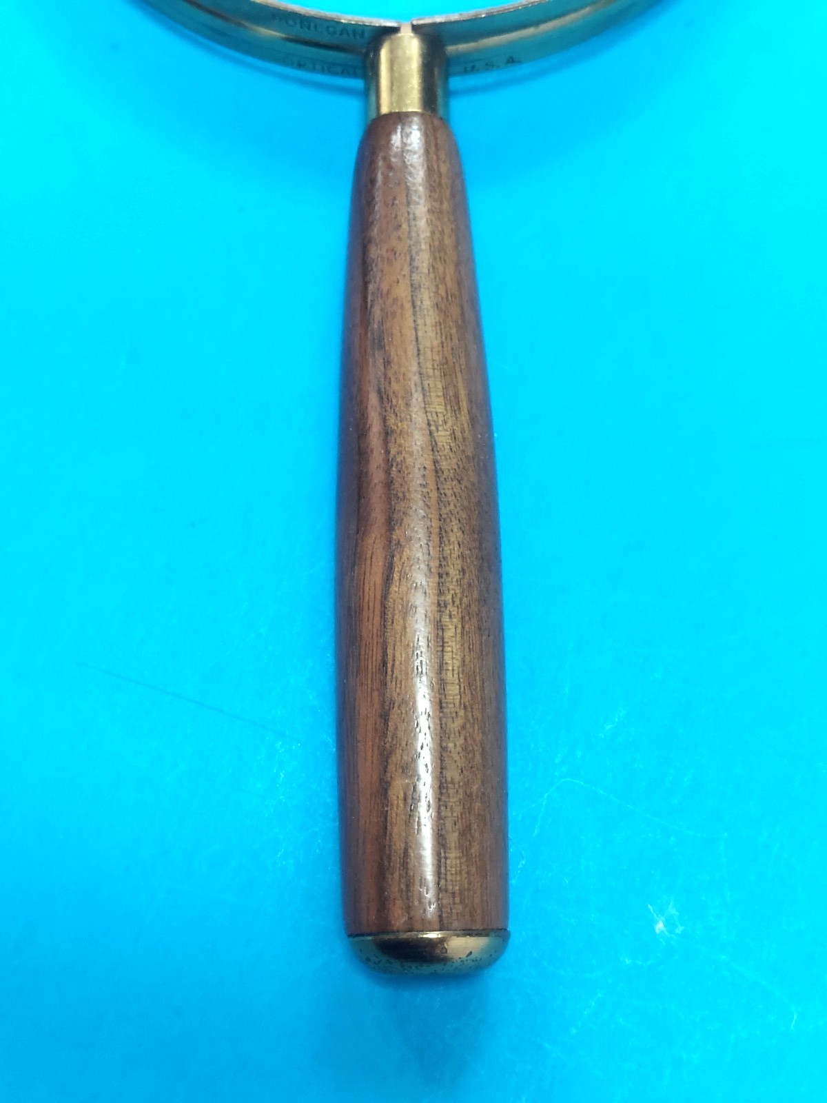 VTG Donegan Optical USA Brass Wood Handle Magnifying Glass 10"