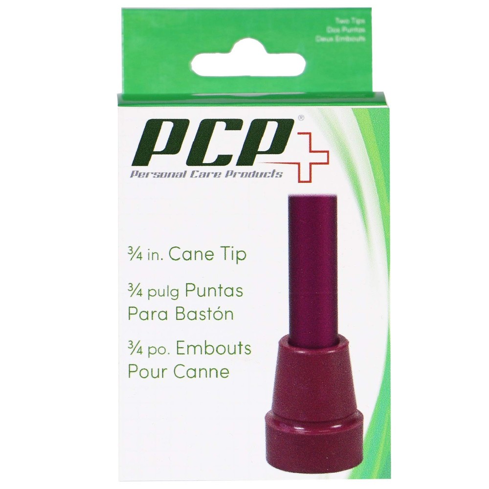 PCP Replacement 3/4 inch Cane Tips, 2 Pack Reinforced Rubber Walking Stick fe...