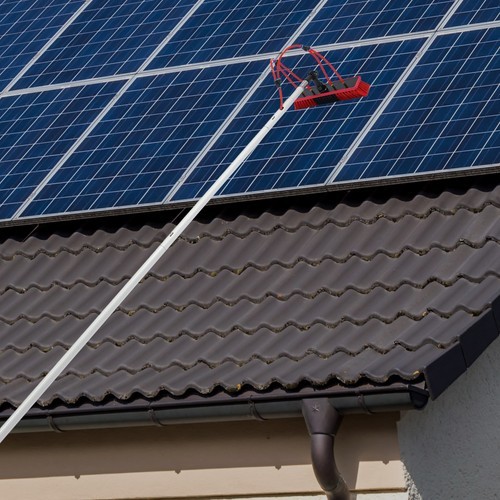 Adjustable Solar Panel Cleaning Brush with Telescopic Pole for Easy Use